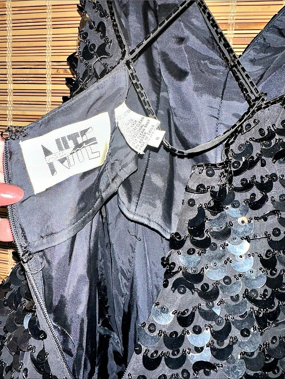 Stunning!✨ Vintage Y2K "Niteline" Black Sequin Mini Formal Cocktail Party Dress - Picture 9 of 9